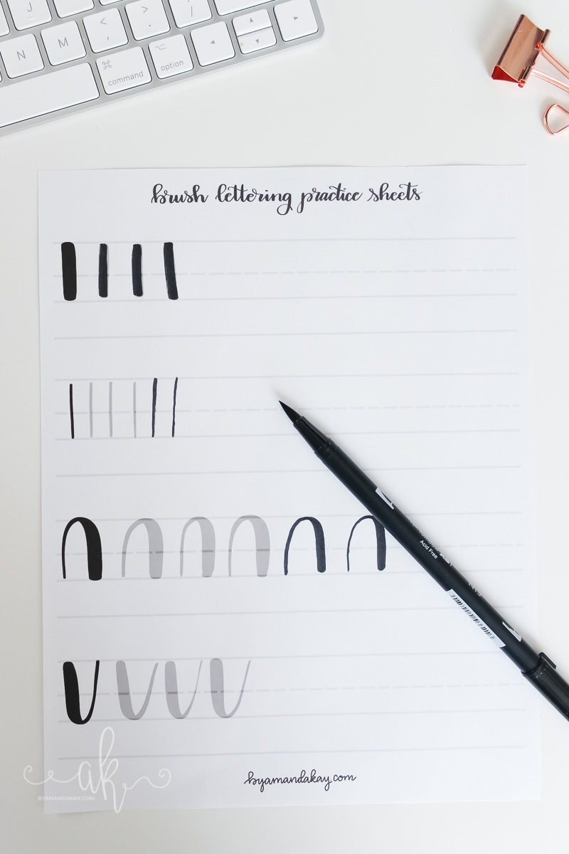 Free Brush Lettering Practice Sheets