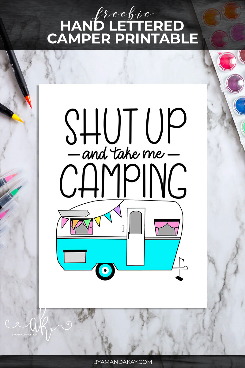 Freebie Hand Lettered Camping Printable