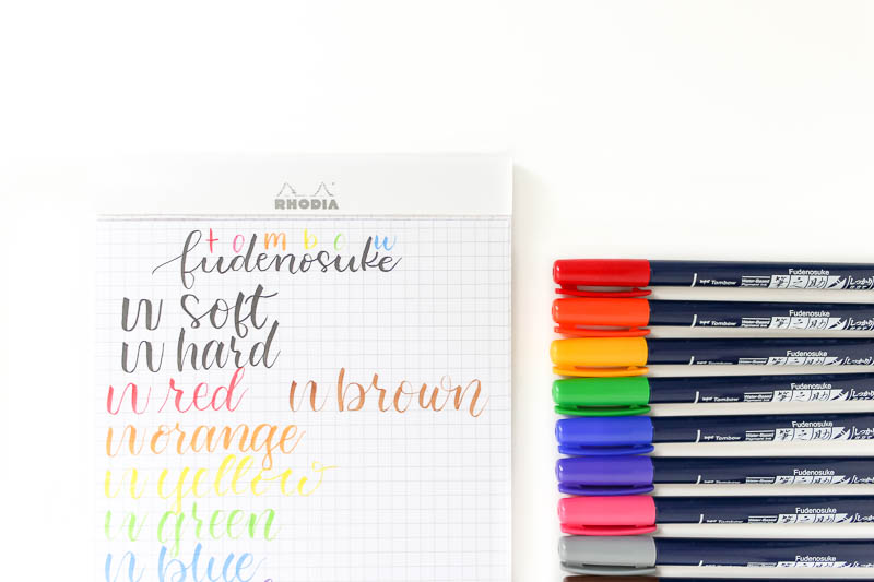 tombow fude color swatch horizontal
