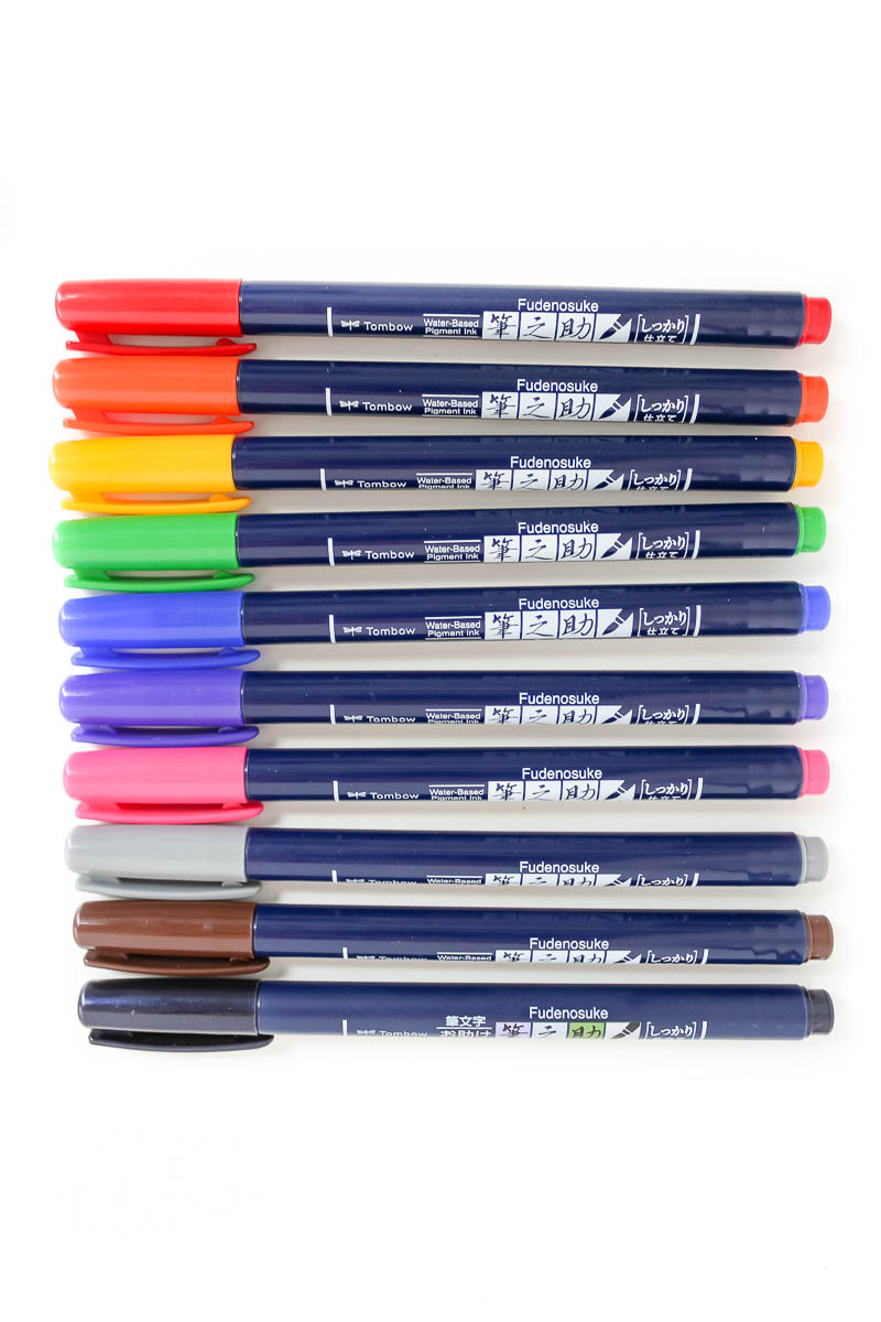 Tombow Fudenosuke color pens