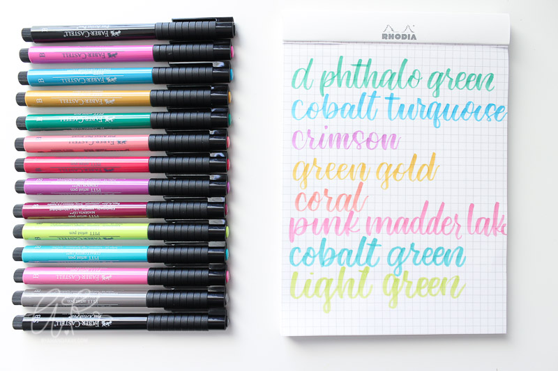 swatch test on some of my personal Faber-Castell Pitt Brush Pens