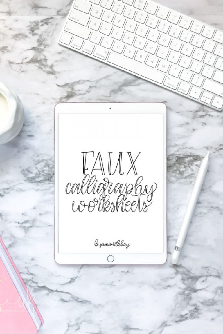 Free Faux Calligraphy Practice Sheets