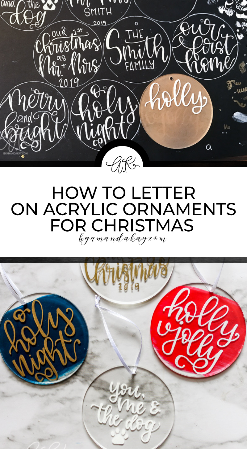 How to letter on acrylic ornaments for christmas pin
