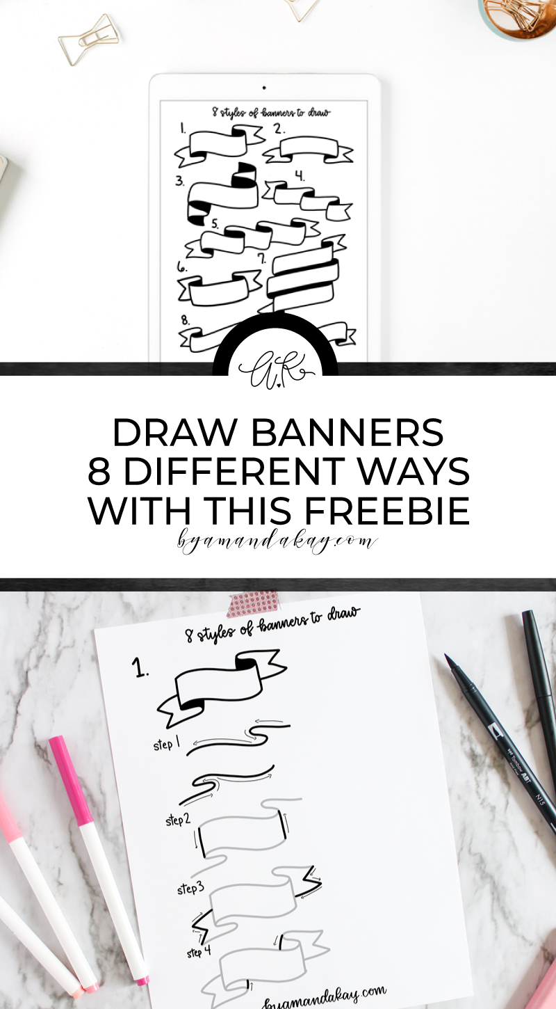 Long collage style pin image how to draw banners