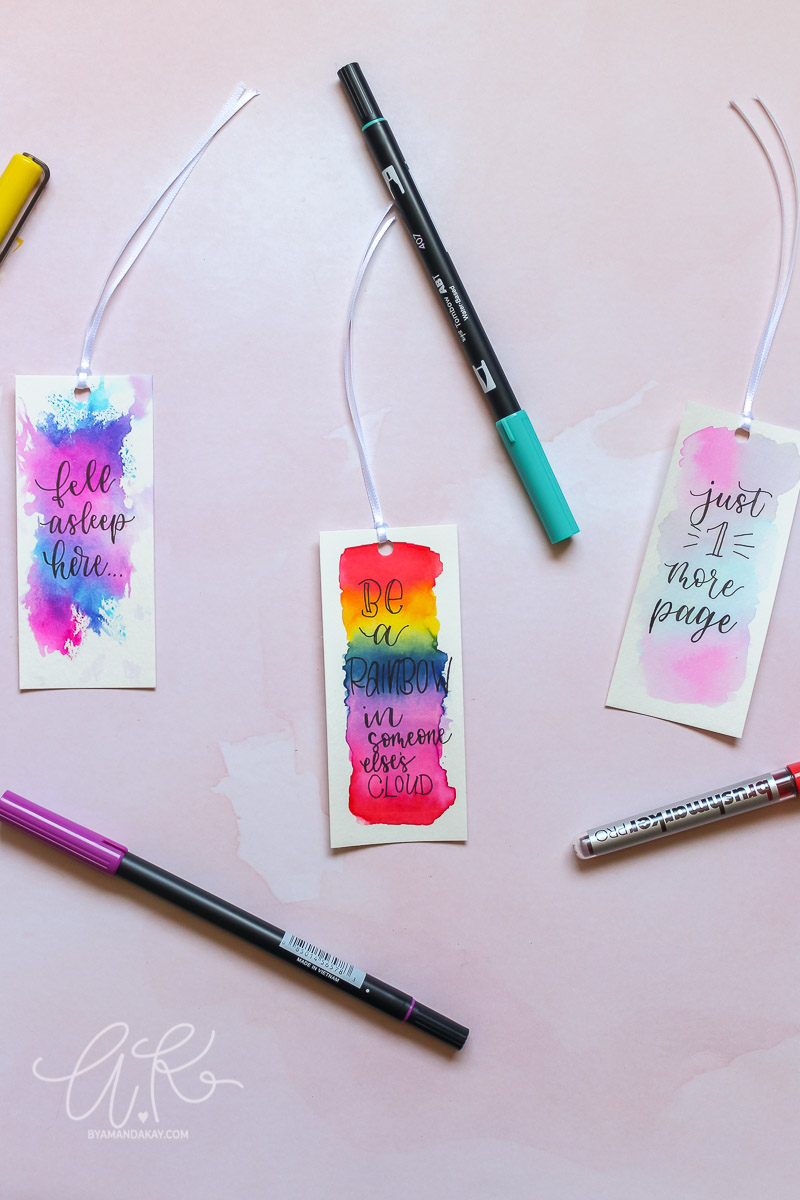 final overhead watercolor bookmarks