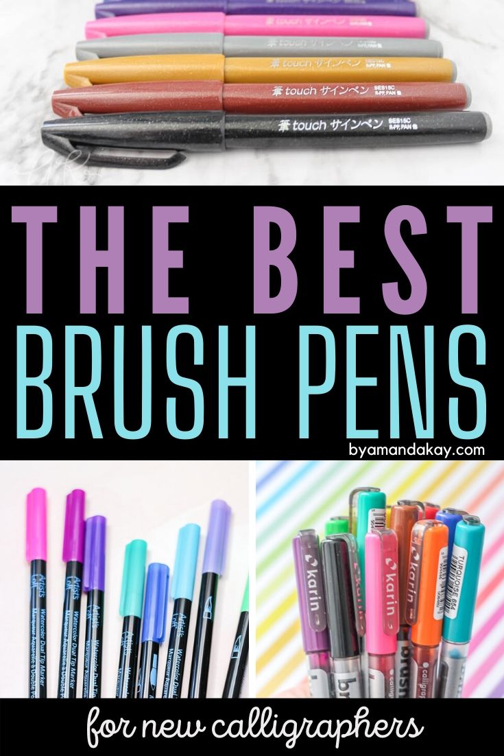 The Best Brush Pens collage for Pinterest